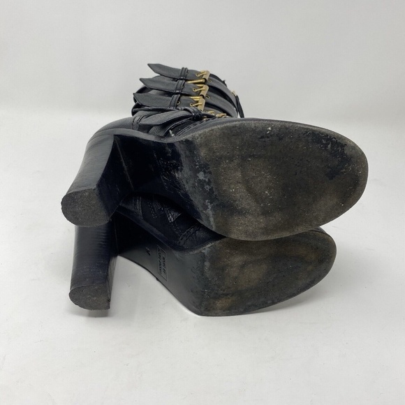 MARC BY MARC JACOBS Gold Buckle Leather Suede MidCalf Belted HEEL BOOTS / EU 37 - Picture 10 of 16